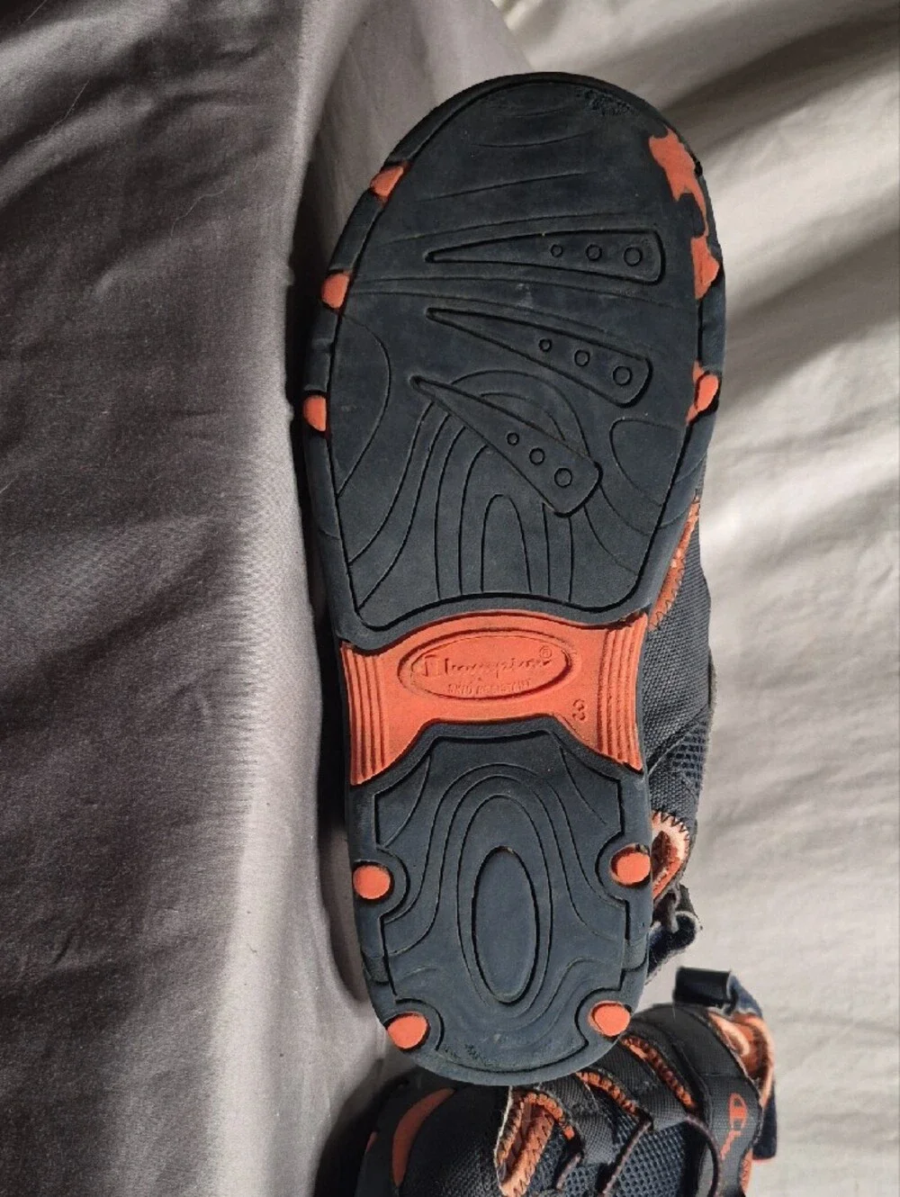 Champion Navy and Orange Kids Active Sandals